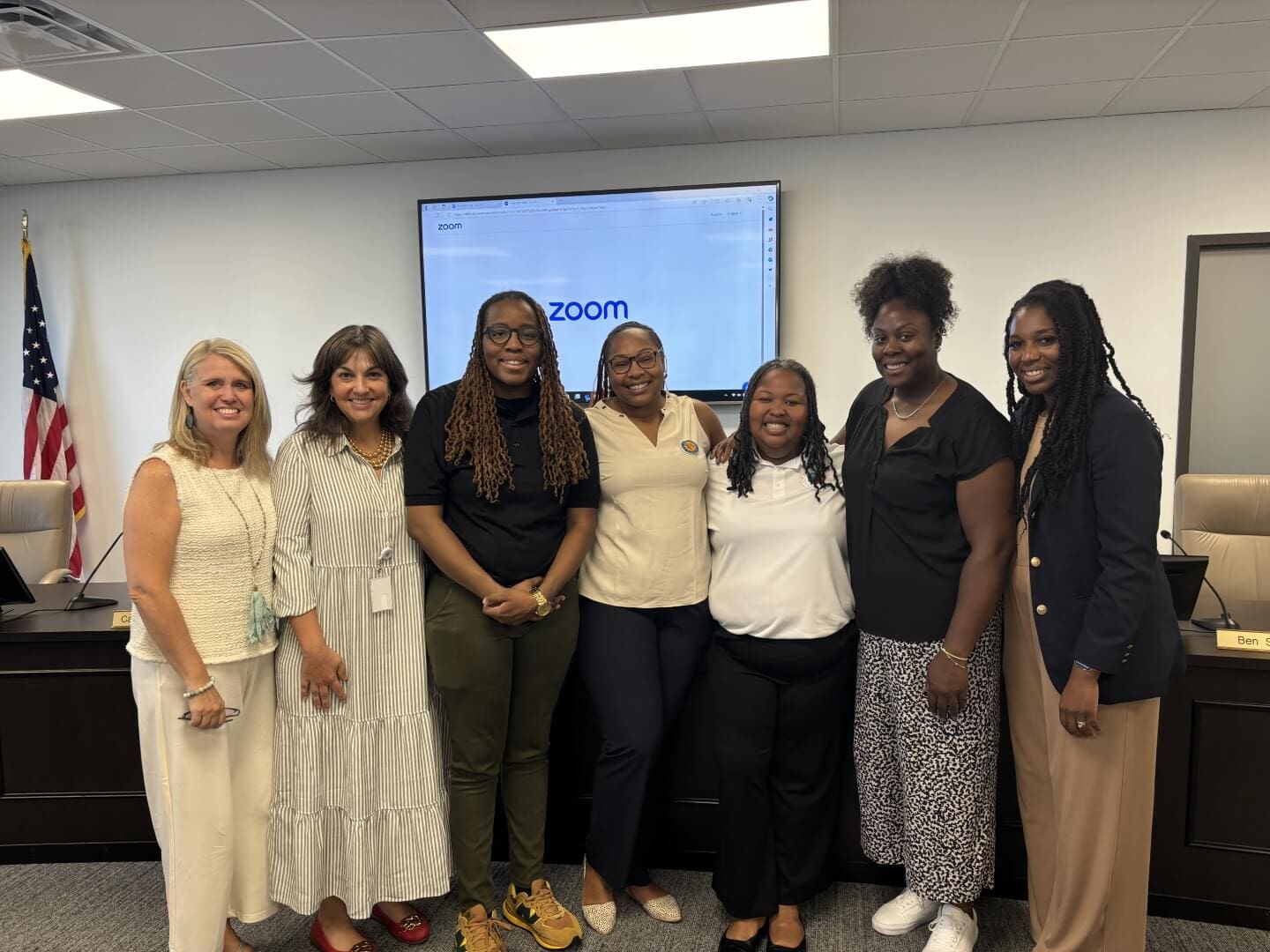 Me with GCSA Incubator Participants (Dr. Kristy Beam, Tiana Stephenson, Nandi Edouard, Dr. LaTasha Adams, Stacey Martin) and GCSA VP of New School Development, Christa Thomas.